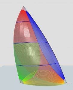 3D model of a multicolored sail design